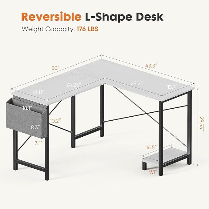 Whitmor L Shaped Gaming Desk - Image 3