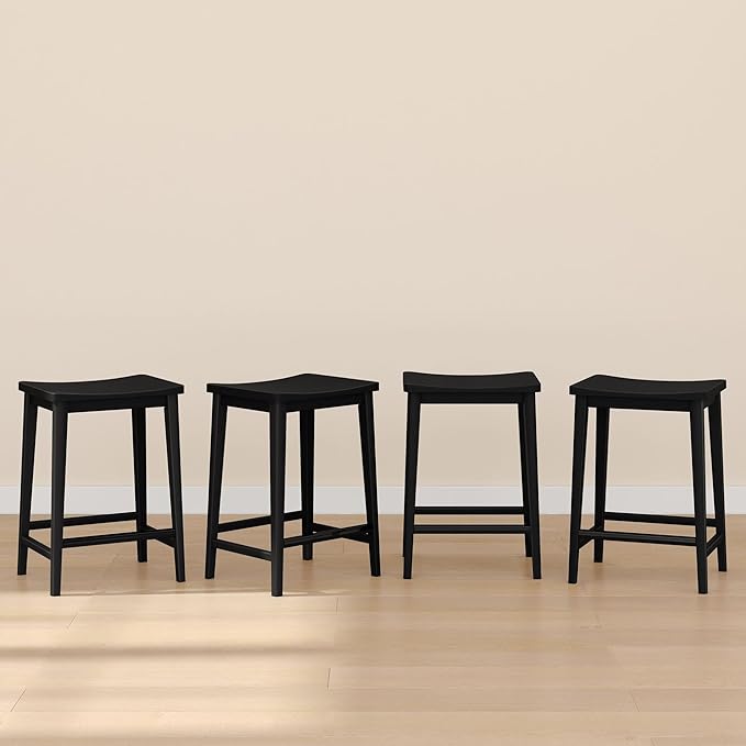 Plank+Beam Smythe Counter Stool, Sturdy Wood Modern Kitchen Counter Height Stool by PlankBeam