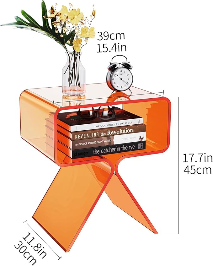 Acrylic Nightstand Side Table Modern Design Clear Home Decor Display End Table - Image 3