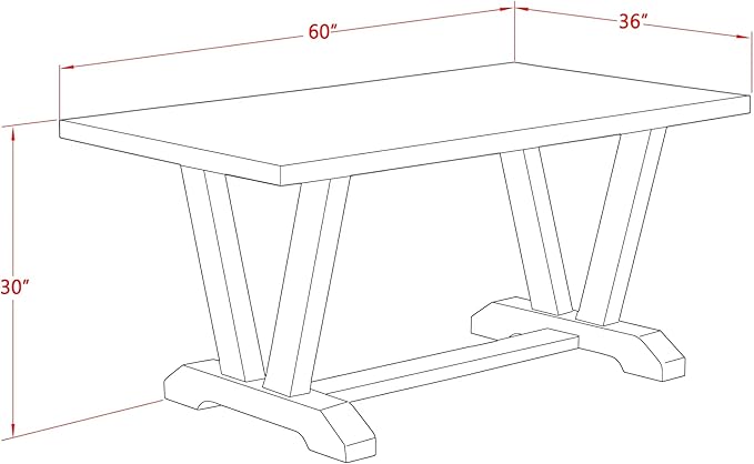 East West Furniture V626VE650-5 5 Piece Dining Set Includes a Rectangle Dining - Image 16