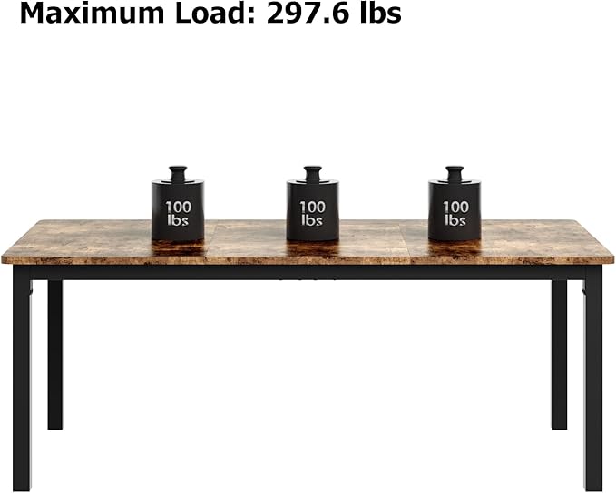 GarveeHome 70.8in Industrial Dining Table - Image 7