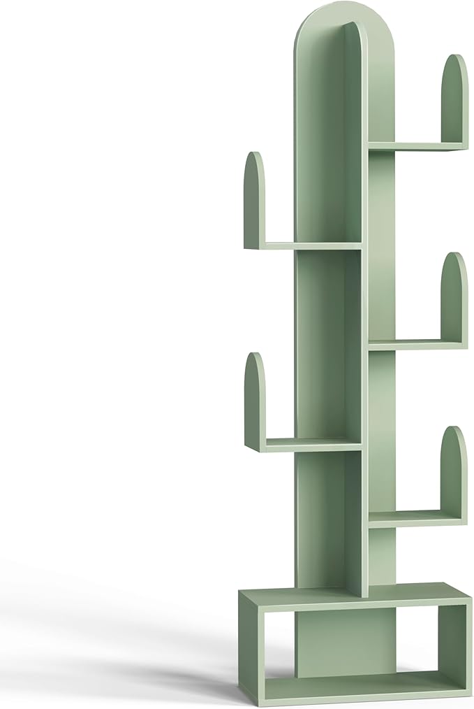 Cactus Tree Bookshelf, 5-Tier Wood 50" Tall Storage Rack by DOZILY