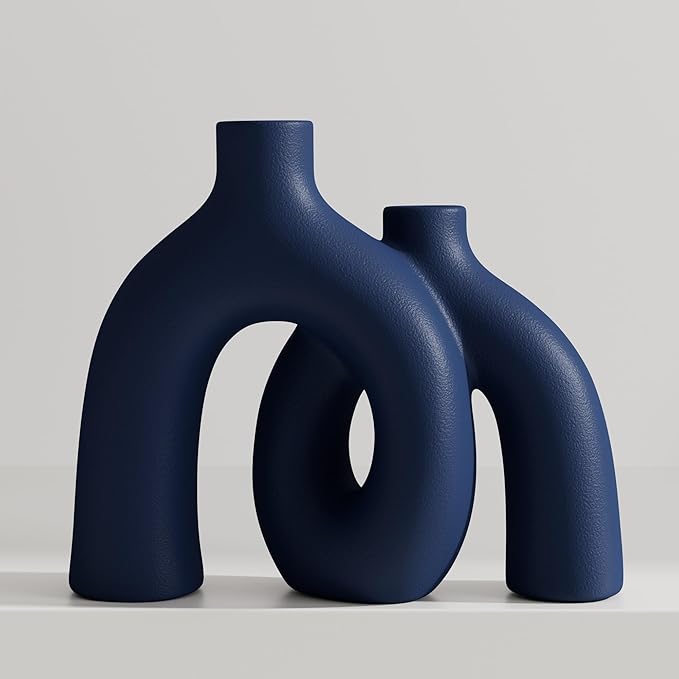 Matte Blue Vase Set by Jonronboci
