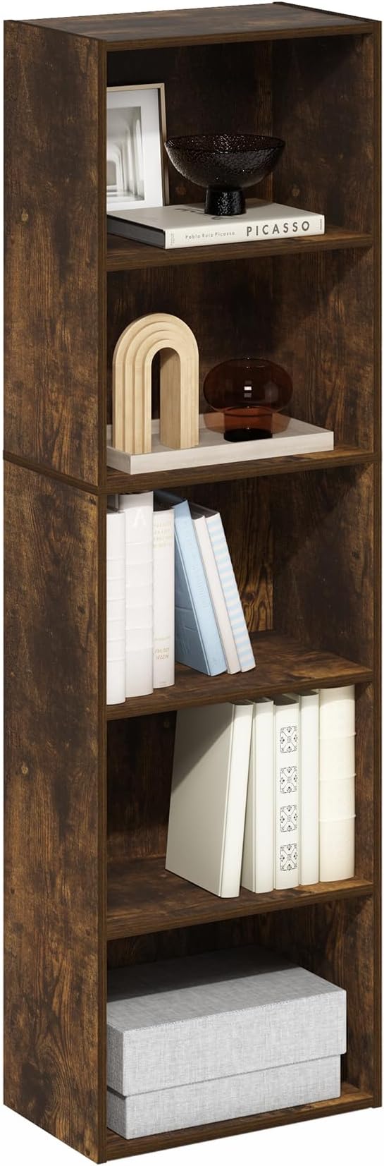 Furinno Luder 5-Tier Open Shelf Bookcase, Amber Pine by Furinno-FitsYourSpaceFitsYourBudget