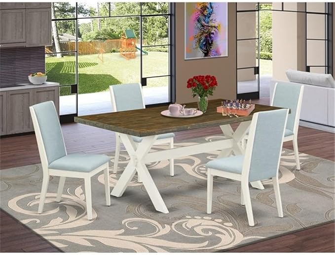 East West Furniture X077LA015-5 5 Piece Kitchen Table Set - Image 2