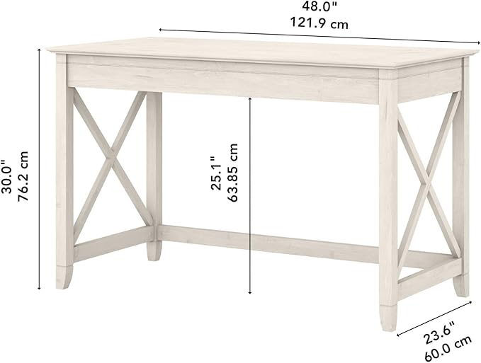 Bush Furniture Key West 48W Writing Desk in Linen White Oak - Image 3