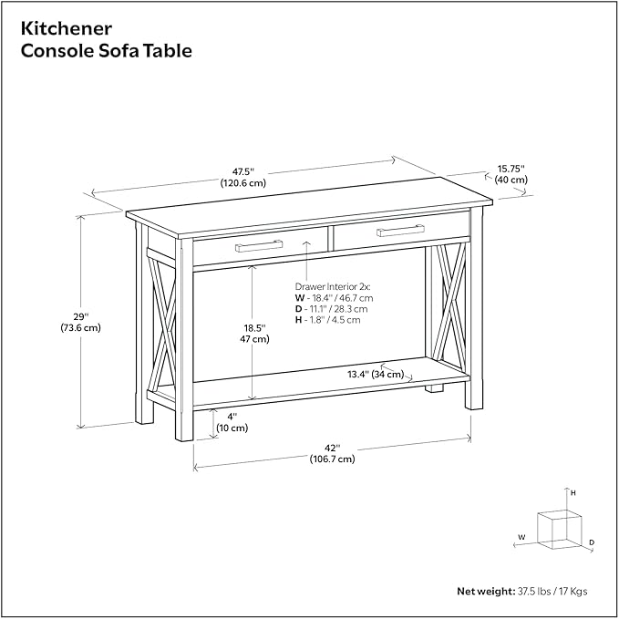 SIMPLIHOME Kitchener Console Table - Image 2
