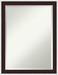 Amanti Art Wall Mirror 27x21 Maya Espresso Silver Rectangle Bathroom Mirror by AmantiArt