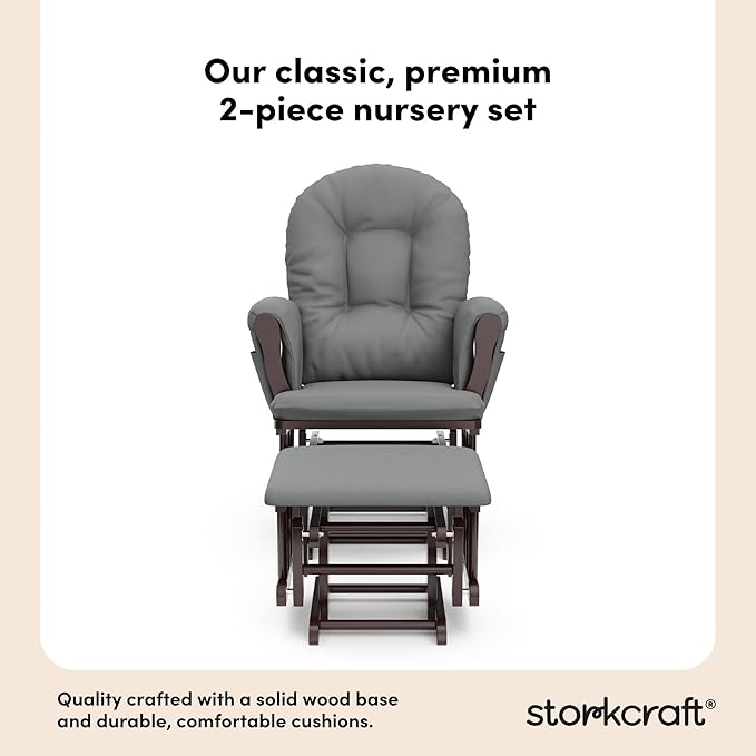 Storkcraft Premium Hoop Glider & Ottoman — GREENGUARD Gold Certified Nursery - Image 6