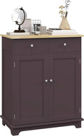 HOMCOM Sideboard with Solid Wood Countertop, Modern Kitchen Storage Cabinet by HOMCOM
