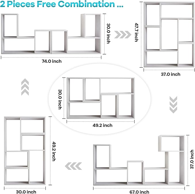Kaboon Free-Form Modular Shelving Unit, Freestanding Bookcase 10 Inches Deep - Image 5