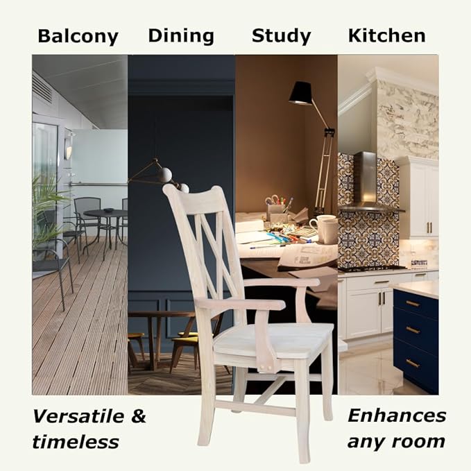 Solid Wood Double X-Back Dining Chair - Image 6