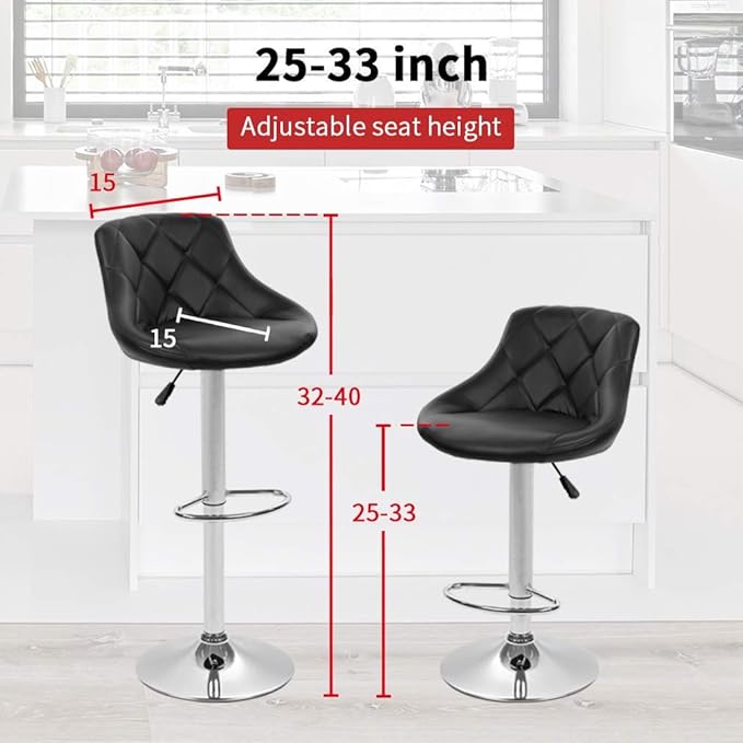 BestOffice Counter Height Bar Stools Set of 2 Bar Stools Swivel Stool Height - Image 3
