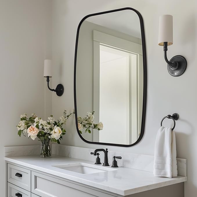 ANDY STAR Black Oval Mirrors for Bathroom, 24x36 Inch Oblong Bathroom Mirrors - Image 2