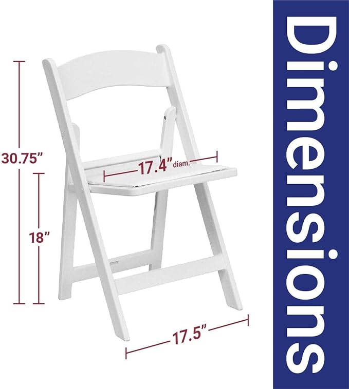 TentandTable White Resin Folding Chairs - Image 3
