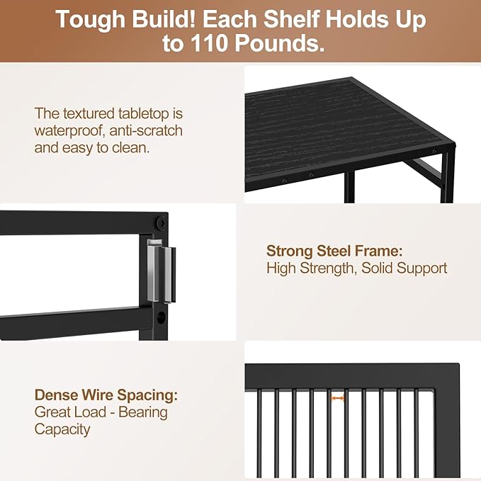 3-Tier Kitchen Cart with Adjustable Shelves - Image 3