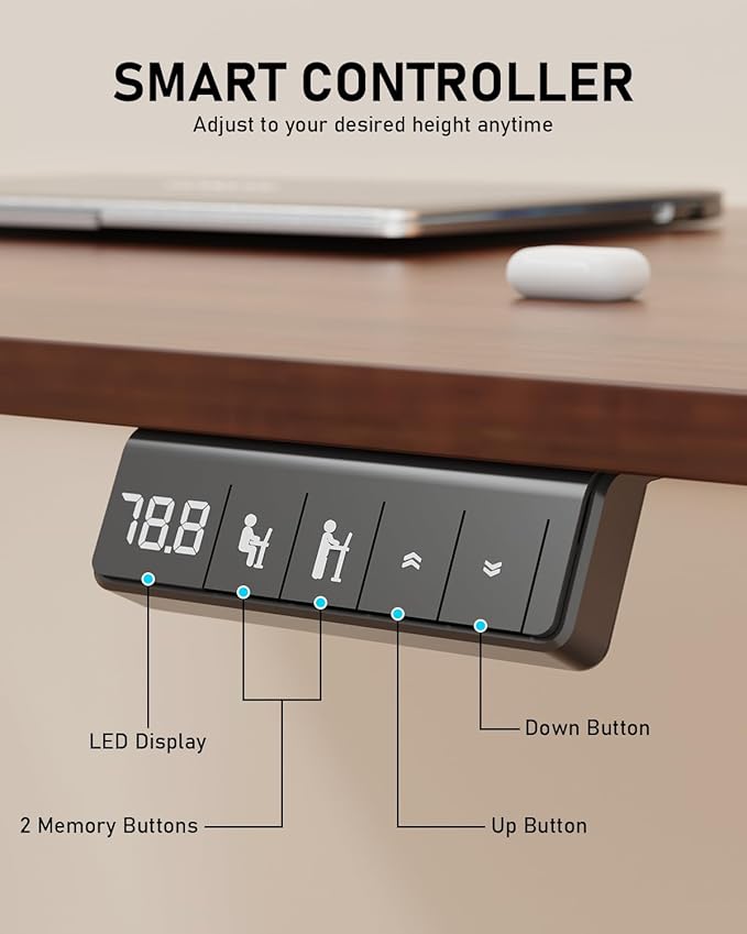 Electric Standing Desk, Large Height Adjustable Stand up Desk, 48 x 24 Inches - Image 6