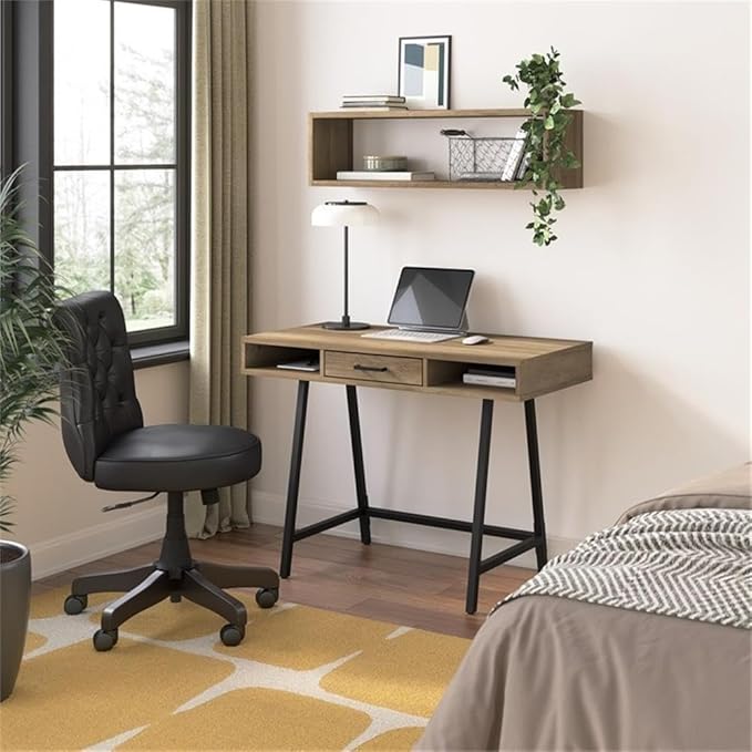 Bush Furniture Steele 40W Writing Desk in Reclaimed Pine | Computer Table - Image 2