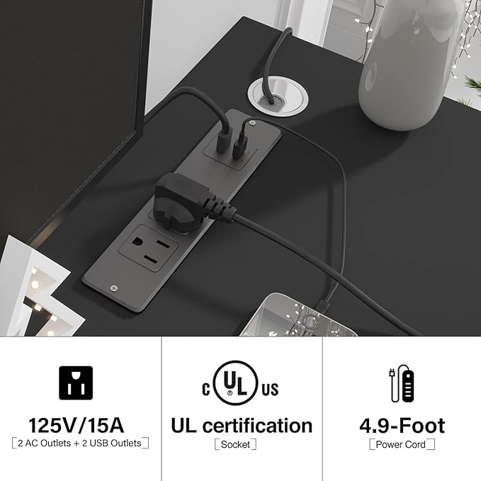 Floating TV Stand with Led Lights, 71 inch Wall Mounted TV Shelf with Power - Image 6