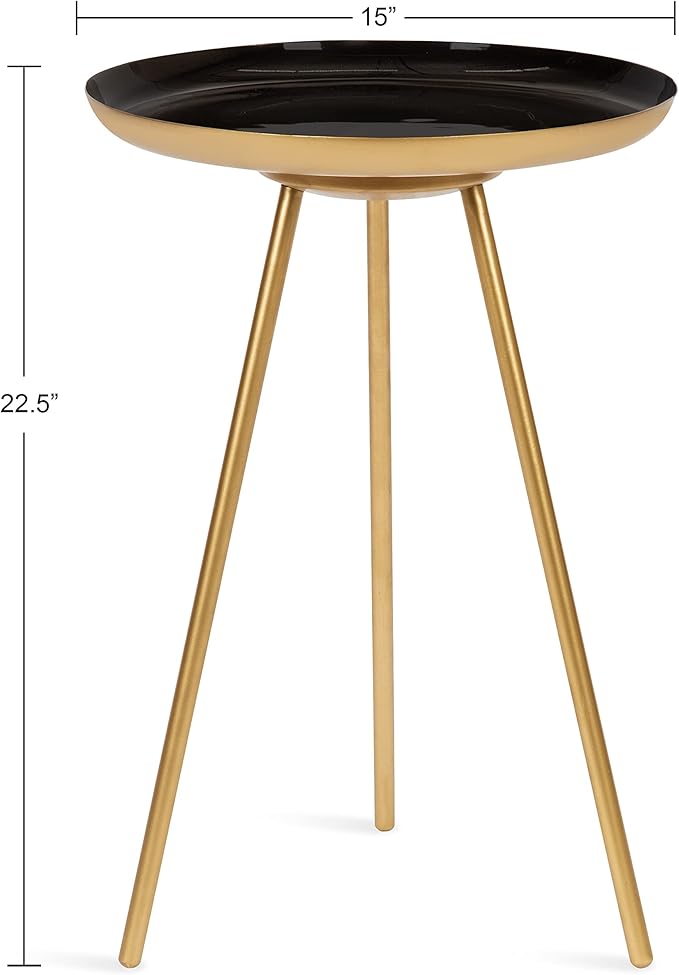 Kate and Laurel Laranya Round Metal Side Table - Image 3
