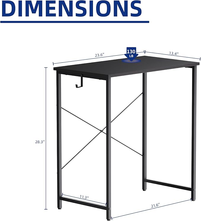 Pamray 23 Inch Computer Desk for Small Spaces, Home Office Work Desk - Image 3