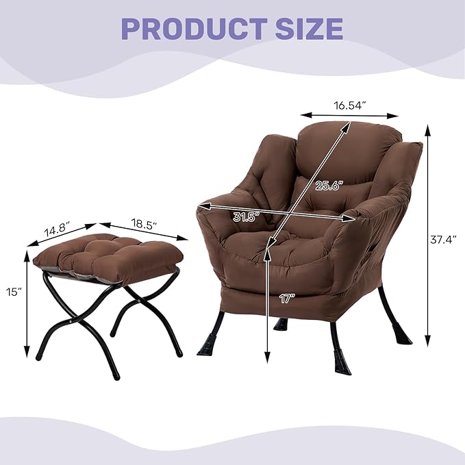 HollyHOME Fabric Lazy Chair - Image 3