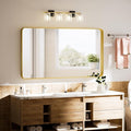 Koonmi Gold Bathroom Mirror for Wall, 30x40 Inch Matte Metal Deep Framed by KOONMI