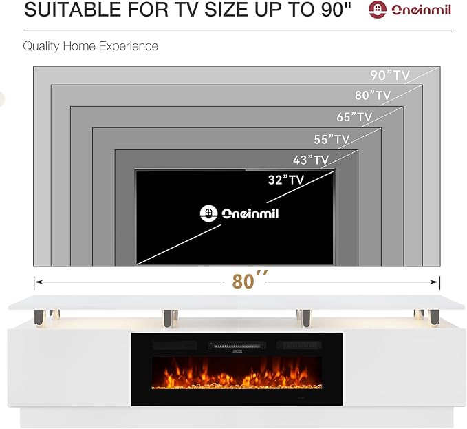 80" TV Stand & Media Console, Entertainment Center - Image 7