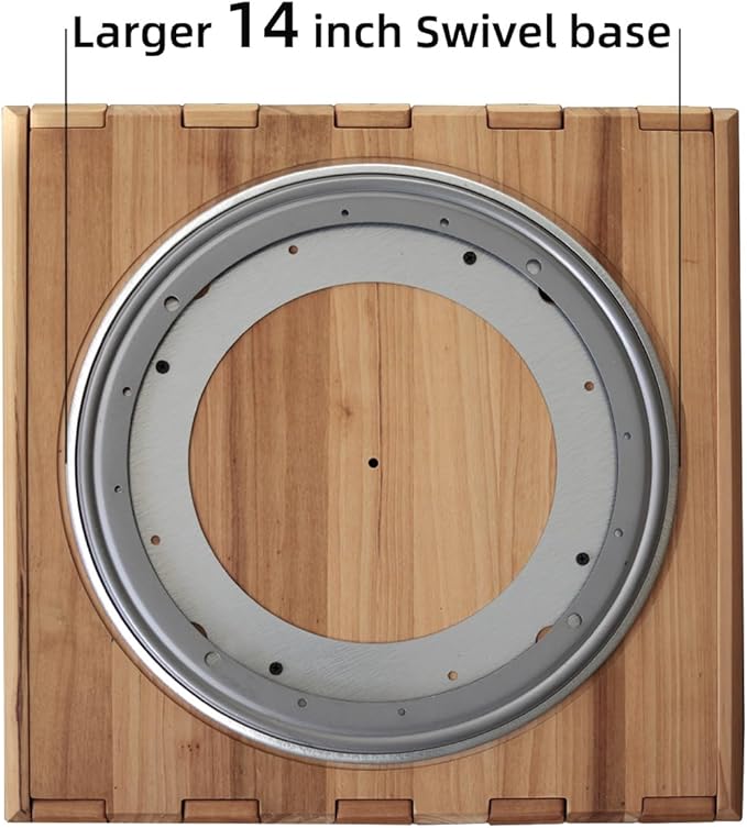 Wooden Rotating Bookshelf, Larger Solid Wood Revolving Bookcase, 360°Spinning - Image 3