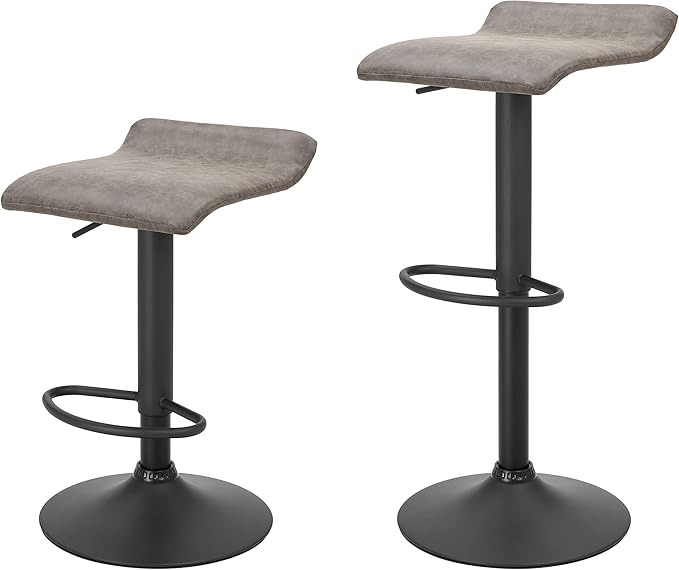 Finnhomy Set of 2 Adjustable Bar Stools, Swivel Barstools by Finnhomy