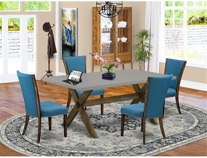 East West Furniture X797VE721-5 5 Piece Dining Table Set Includes a Rectangle - Image 2