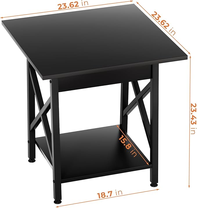 GreenForest End Table 24 inch for Living Room, Large Square Side Tables - Image 3
