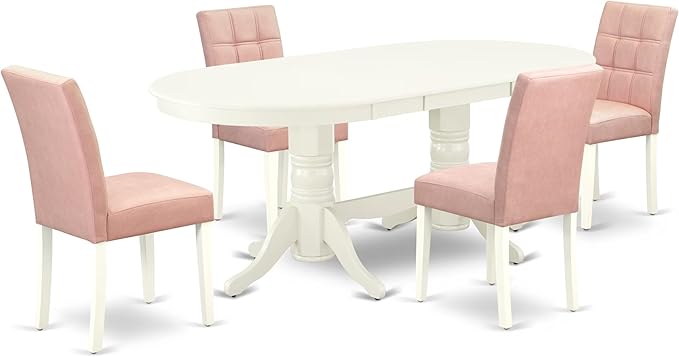 East West Furniture VAAS5-LWH-42 5 Piece Mid-Century Dining Table Set Includes by EastWestFurniture