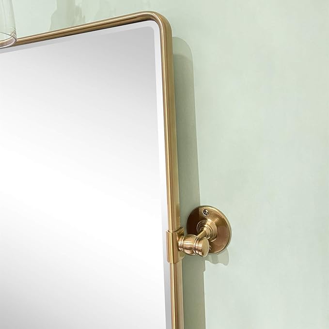 TEHOME 30x40'' Brushed Gold Pivoting Bathroom Vanity Mirror 40x30'' Brushed - Image 4