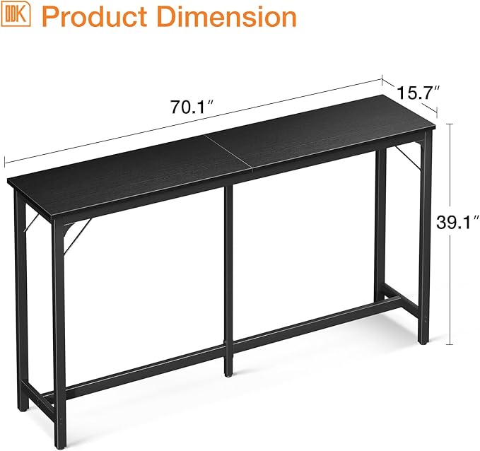 ODK 71 Inch Bar Table, Bar Height Pub Table, Counter Height Bar Table, - Image 3