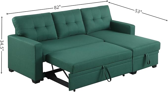 L-Shape Sofa Bed, Pull Out Sleeper Sofa - Image 2
