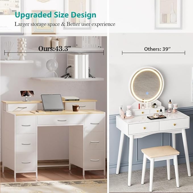 Dresser for Bedroom with 9 Drawers & 2 Open Shelves, Fabric Storage Dresser - Image 5