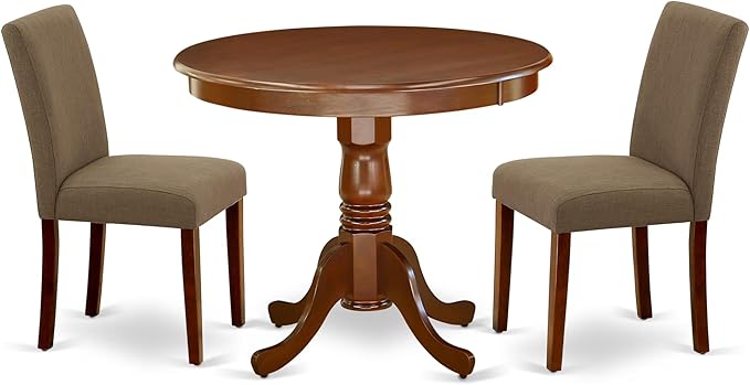 East West Furniture ANAB3-MAH-18 3 Piece Modern Dining Table Set Contains a by EastWestFurniture