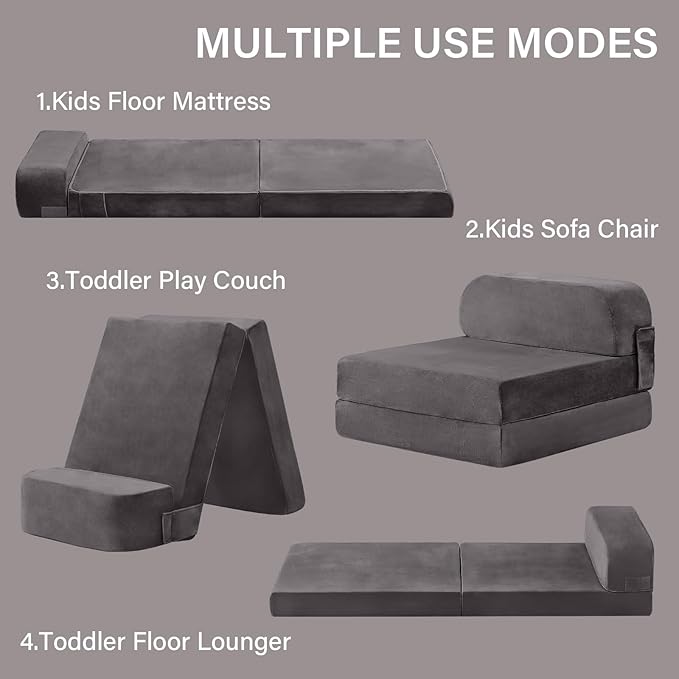 Tiita Folding Sofa Bed for Kids, Toddler Fold Out Couch Bed - Image 6