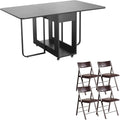 Folding table and chair set, dining table by Unknown
