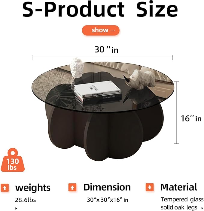 Mid Century Modern Round Glass Coffee Table - Image 2