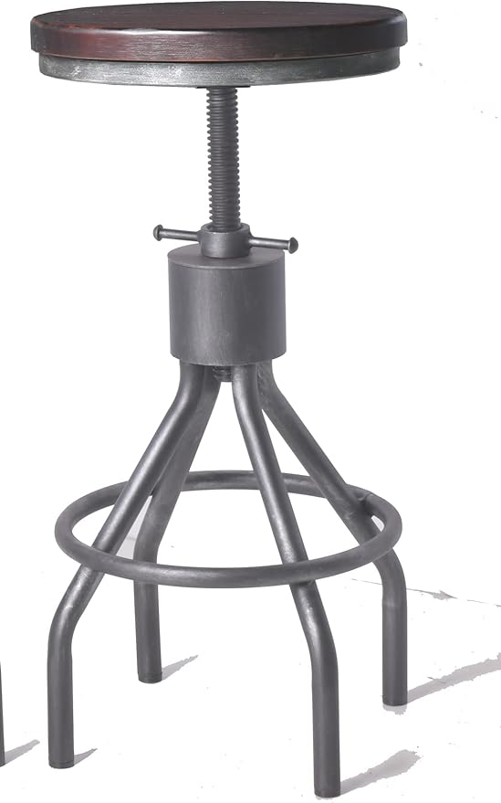 Diwhy Industrial Vintage Kitchen Counter Height Adjustable bar Stool, Farmhouse - Image 4