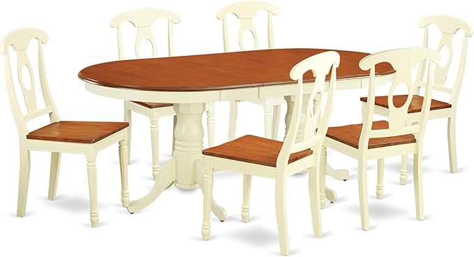 East West Furniture PLKE7-WHI-W 7 Piece Modern Dining Table Set Consist of an by EastWestFurniture
