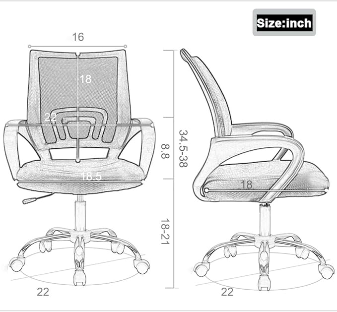 BestOffice Office Computer Chair Ergonomic Mesh Desk Chair - Image 3