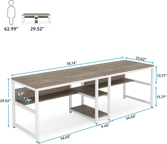 Tribesigns Two Person Desk - Image 2