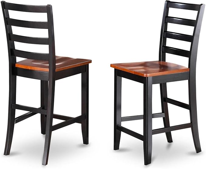 East West Furniture TRFA3-BLK-W 3 Piece Counter Height Dining Set - Image 3