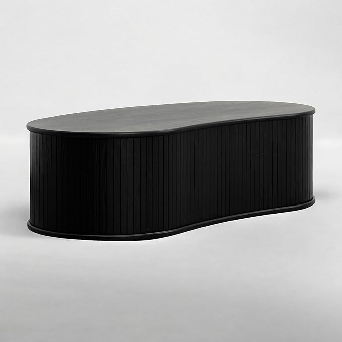 NTC Ripple Coffee Table, Modern Oval Wooden Center Table by NTC