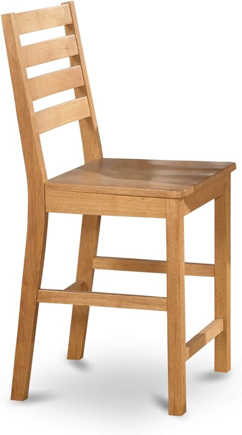 East West Furniture JACF5-OAK-W 5 Piece Counter Height Dining Set Includes a - Image 5