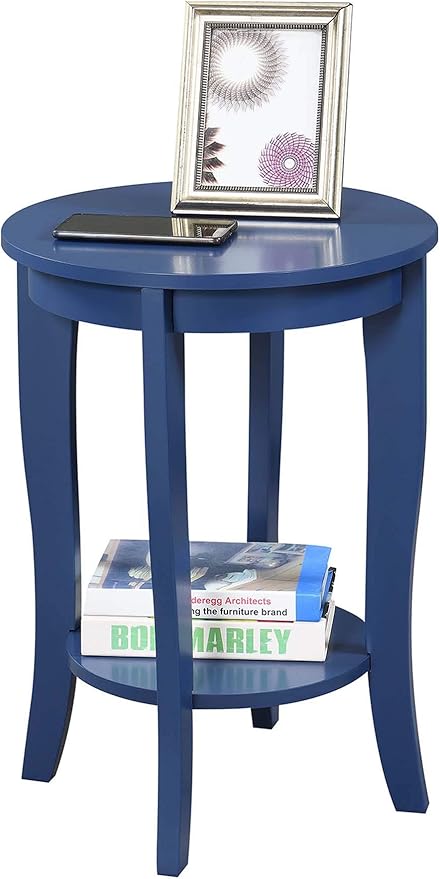 Convenience Concepts American Heritage Round End Table, Cobalt Blue - Image 4