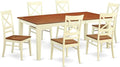 East West Furniture QUIN7-WHI-W 7 Piece Dining Set Consist of a Rectangle by EastWestFurniture